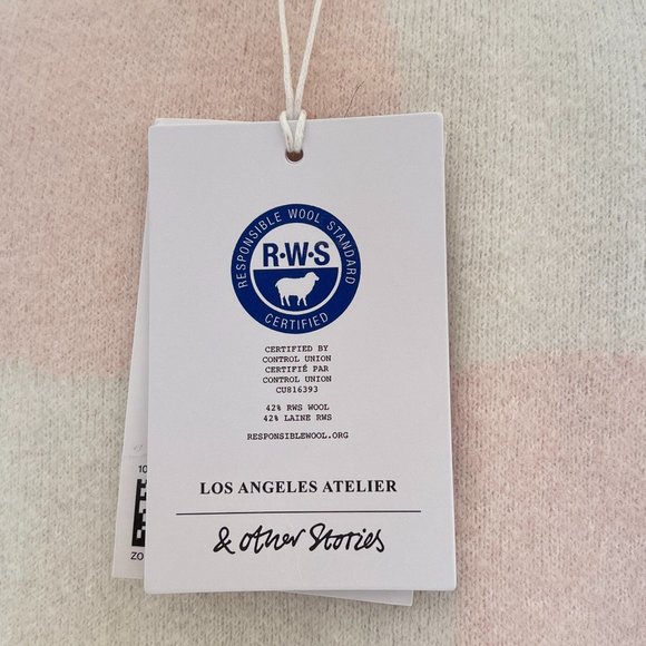 & OTHER STORIES Check Wool Blend Sweater Vest In Pink Jaquard - Picture 5 of 11